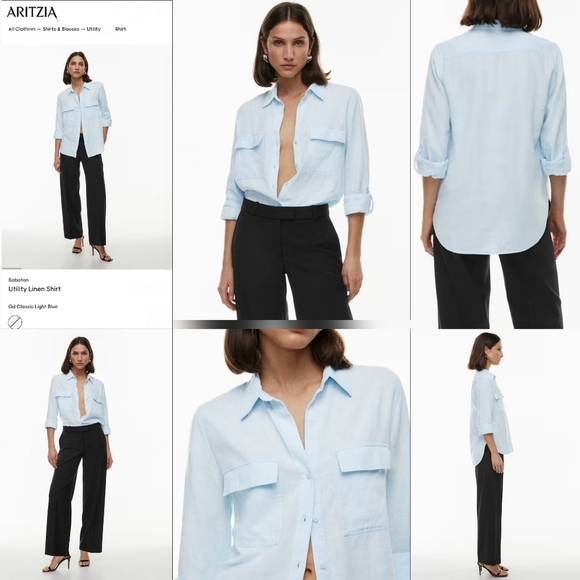 🇨🇦 Aritzia Group By Babaton Light Blue Utility Shirt - Picture 14 of 16